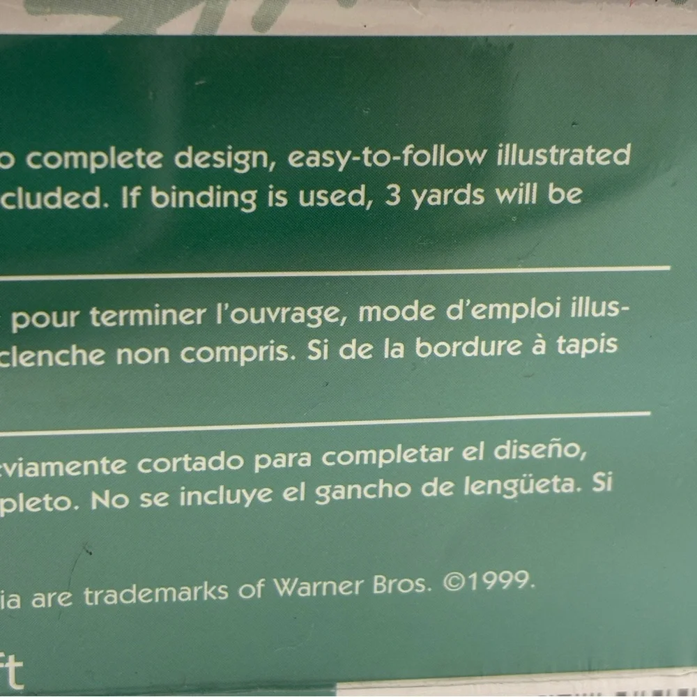 Warner Bros Looney Tunes Tweetys Gift Christmas Latch Hook Kit Sylvester Sealed - Picture 7 of 11